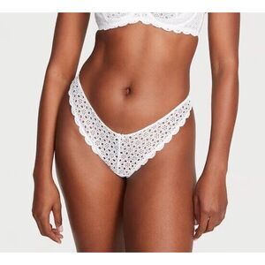 NWT Victoria's Secret Dream Angels Eyelet Brazilian Panty‎ Sz M - White